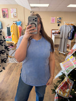 Load image into Gallery viewer, Periwinkle Curved Hem Top

