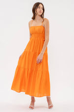 Load image into Gallery viewer, Cantaloupe Tiered Midi Dress
