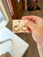 Load image into Gallery viewer, Crystal Textured Hoops (2 colors available)
