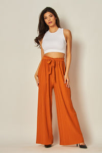 Tie Front Pleated Pants - 3 Colors Available