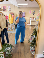 Load image into Gallery viewer, Emilia Washed Lounge Set - Ocean Blue
