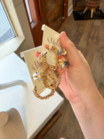 Load image into Gallery viewer, Gem Gold Open Hoops (2 colors available)
