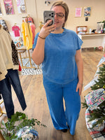 Load image into Gallery viewer, Emilia Washed Lounge Set - Ocean Blue
