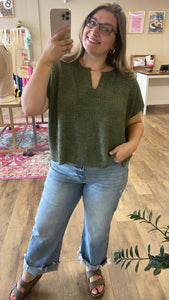 Loose Knit Sweater - Lt Olive