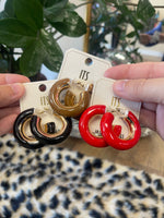 Load image into Gallery viewer, Color Coated Chunky Hoops - 3 Colors Available
