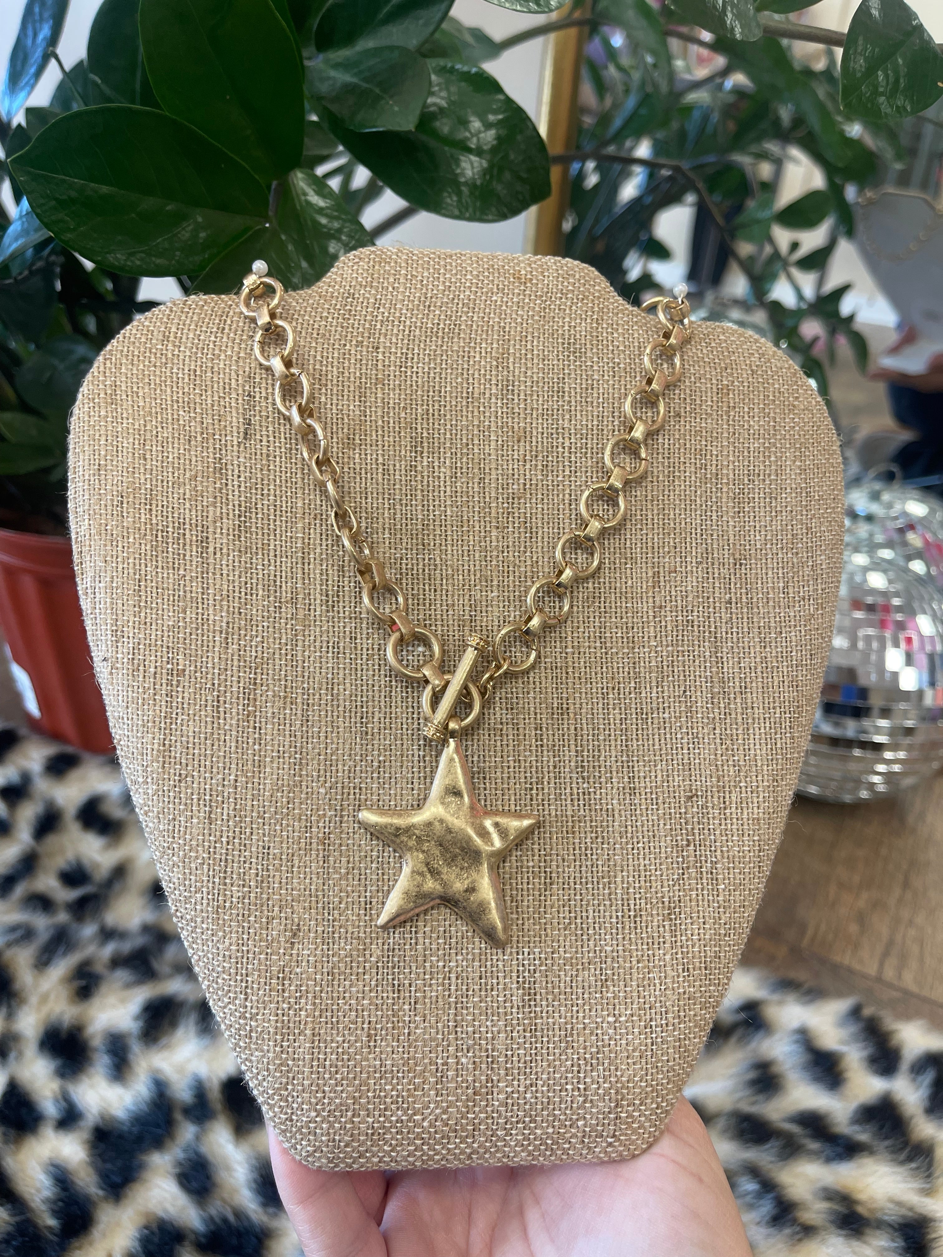 Textured Star Necklace