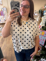 Load image into Gallery viewer, Ivory Faded Polka Dots Top
