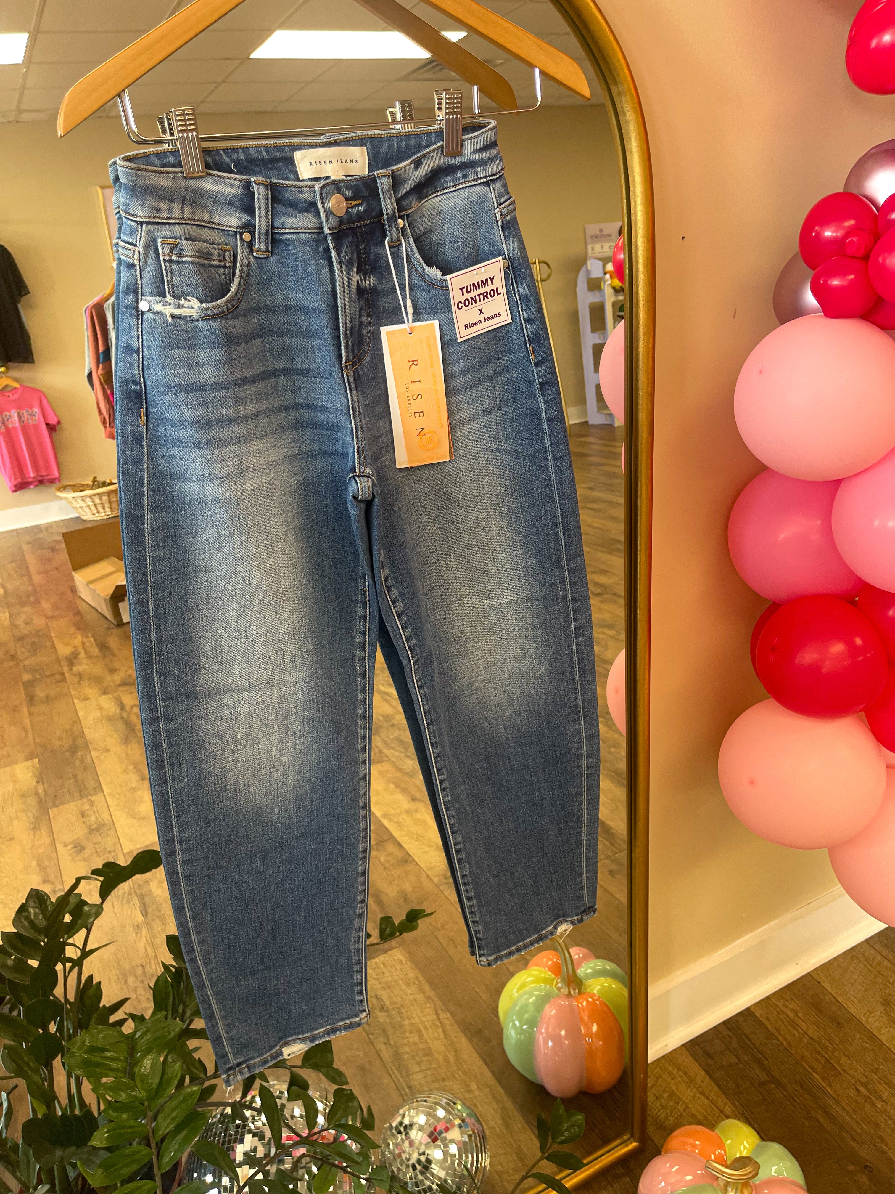 Risen High Rise Slim Barrel Jeans