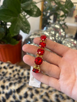 Load image into Gallery viewer, Christmas Cushion Cut Glass Bracelet - 3 Colors Available
