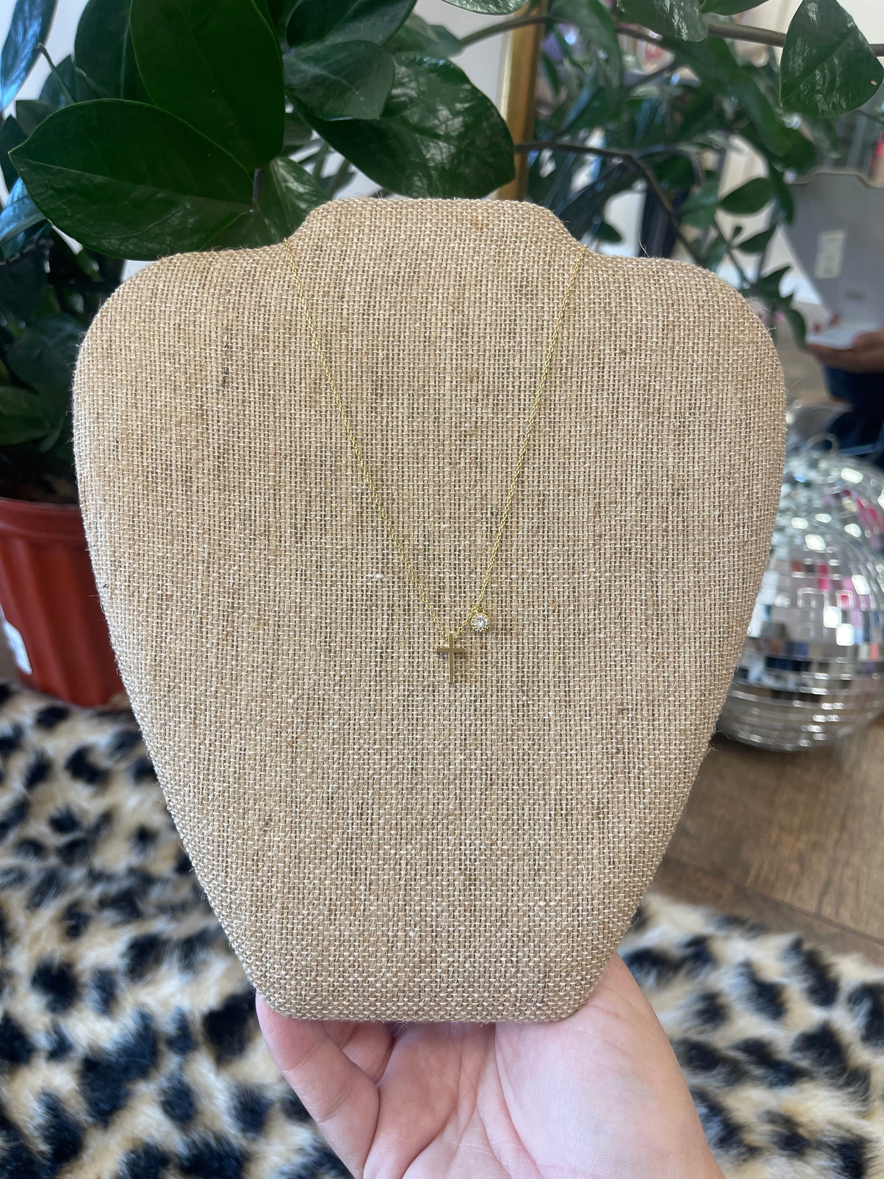 Cross Rhinestone Necklace