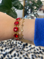 Load image into Gallery viewer, Christmas Cushion Cut Glass Bracelet - 3 Colors Available
