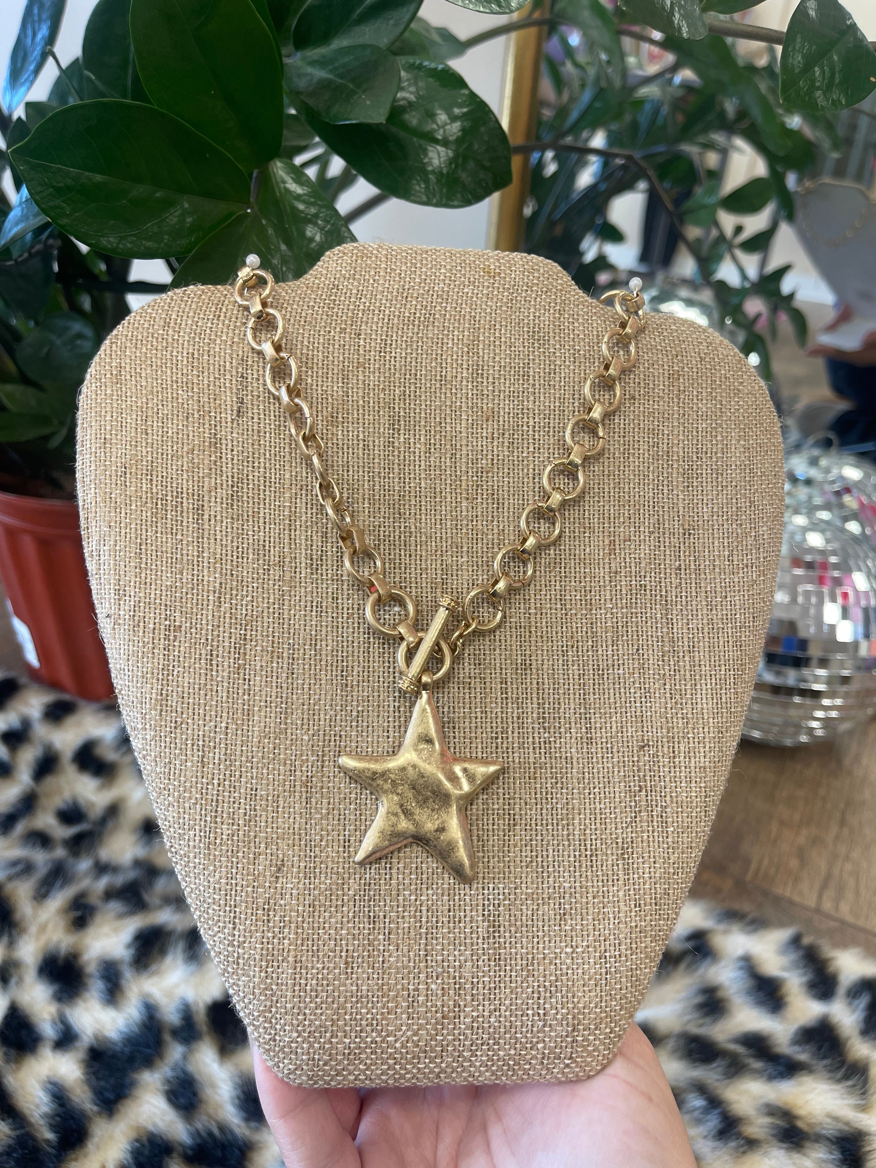 Textured Star Necklace
