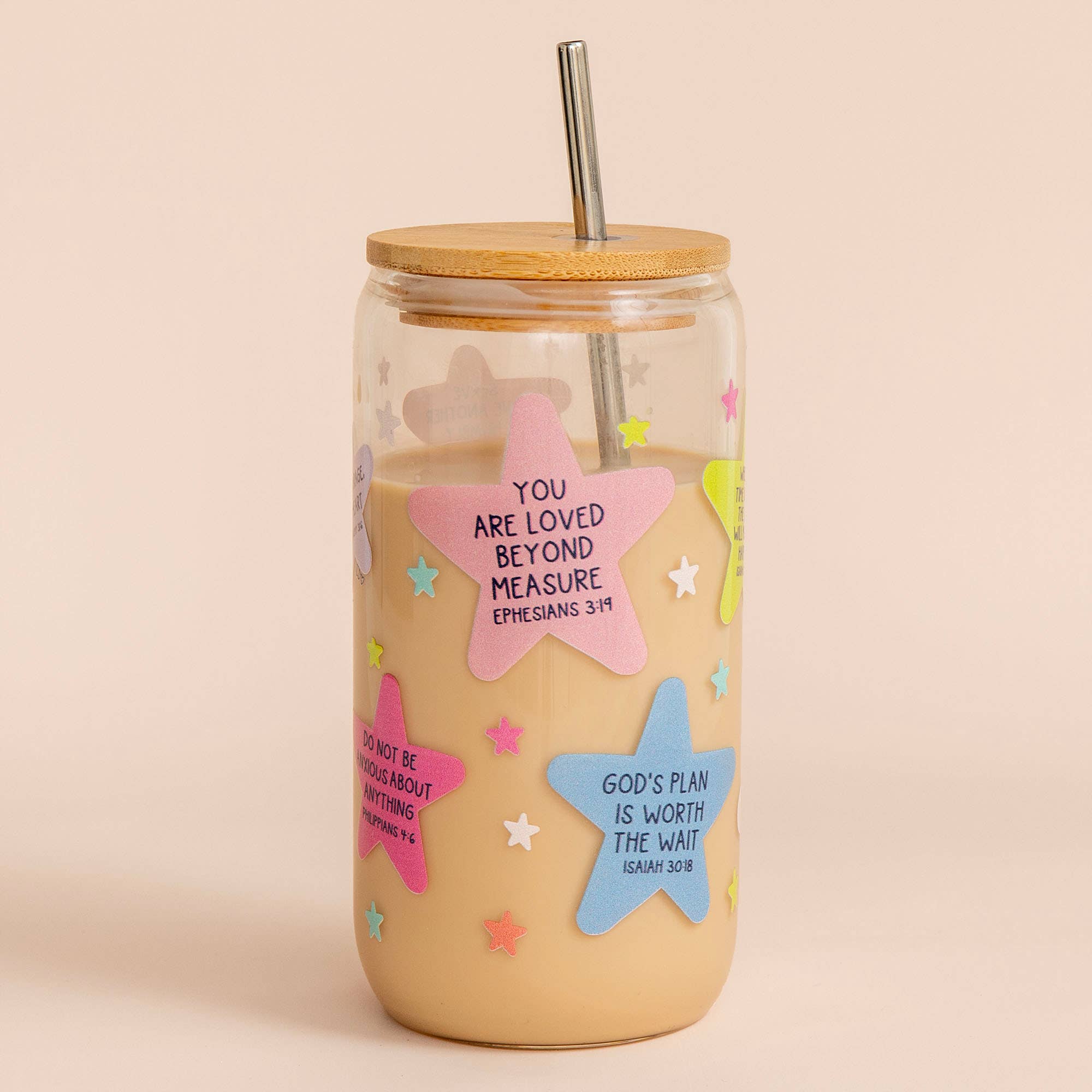 Bible Verse Glass Can