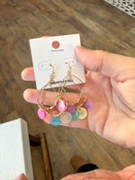 Load image into Gallery viewer, Rainbow Disk Dangle Earrings
