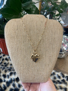 Dotted Heart Pendant Choker