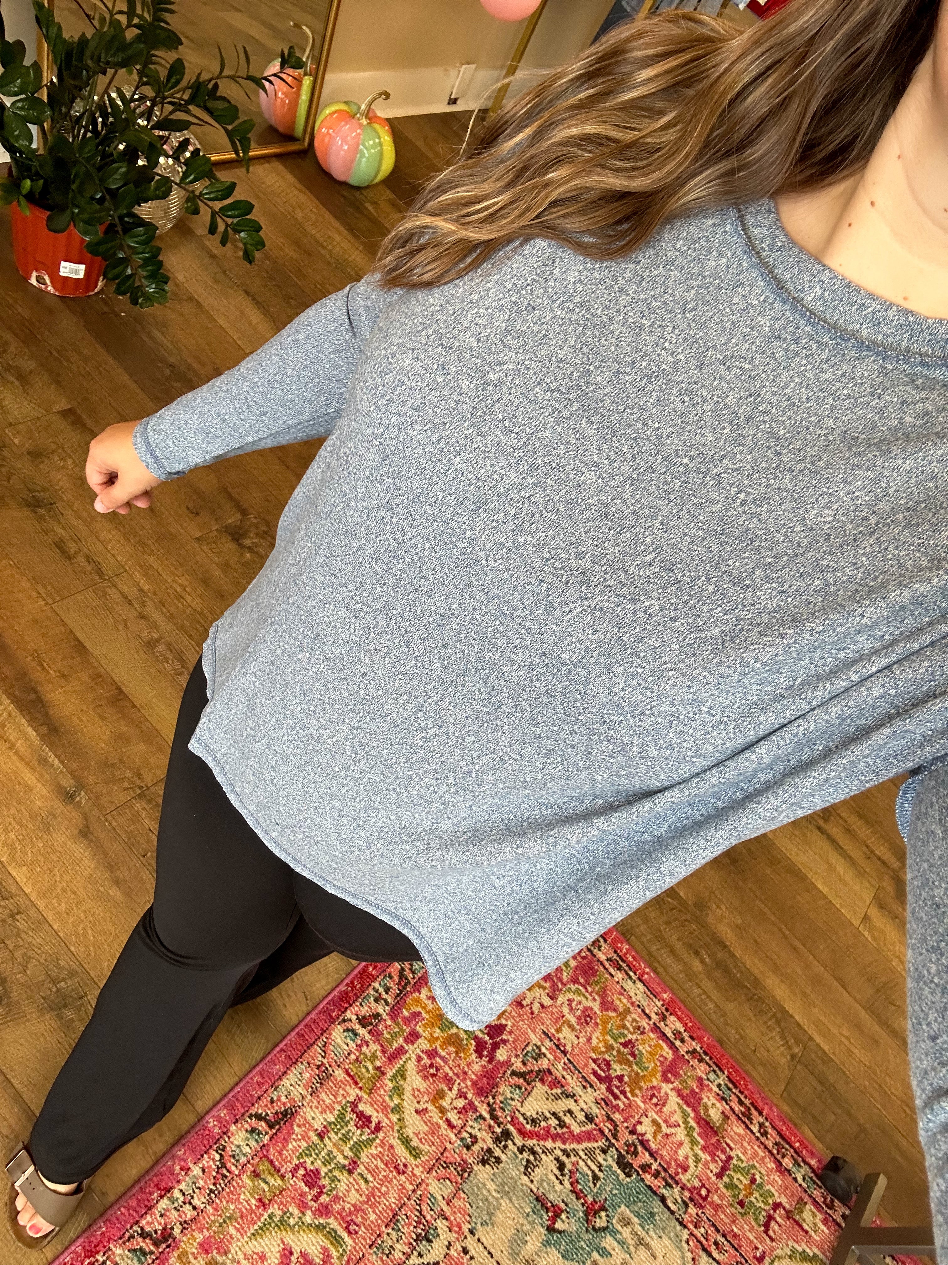 Addie Softstyle Top - Dusty Blue