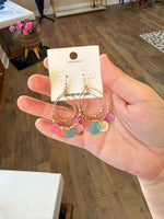 Load image into Gallery viewer, Rainbow Disk Dangle Earrings
