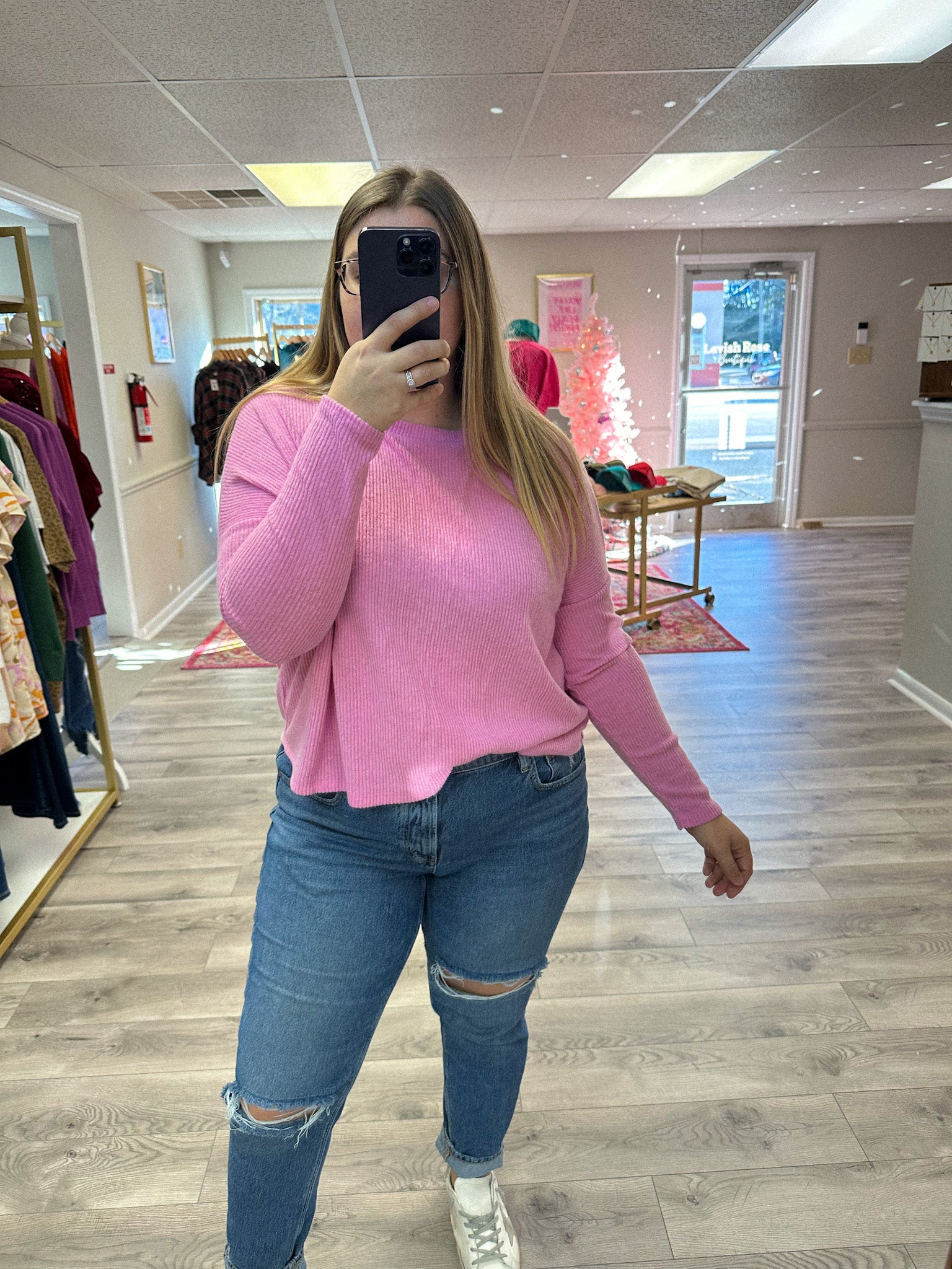 Ribbed Harley Sweater - Candy Pink