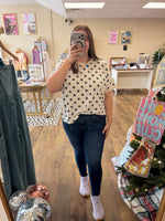 Load image into Gallery viewer, Ivory Faded Polka Dots Top
