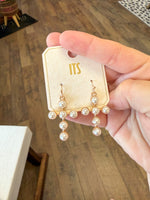Load image into Gallery viewer, Pearl Cross Earrings
