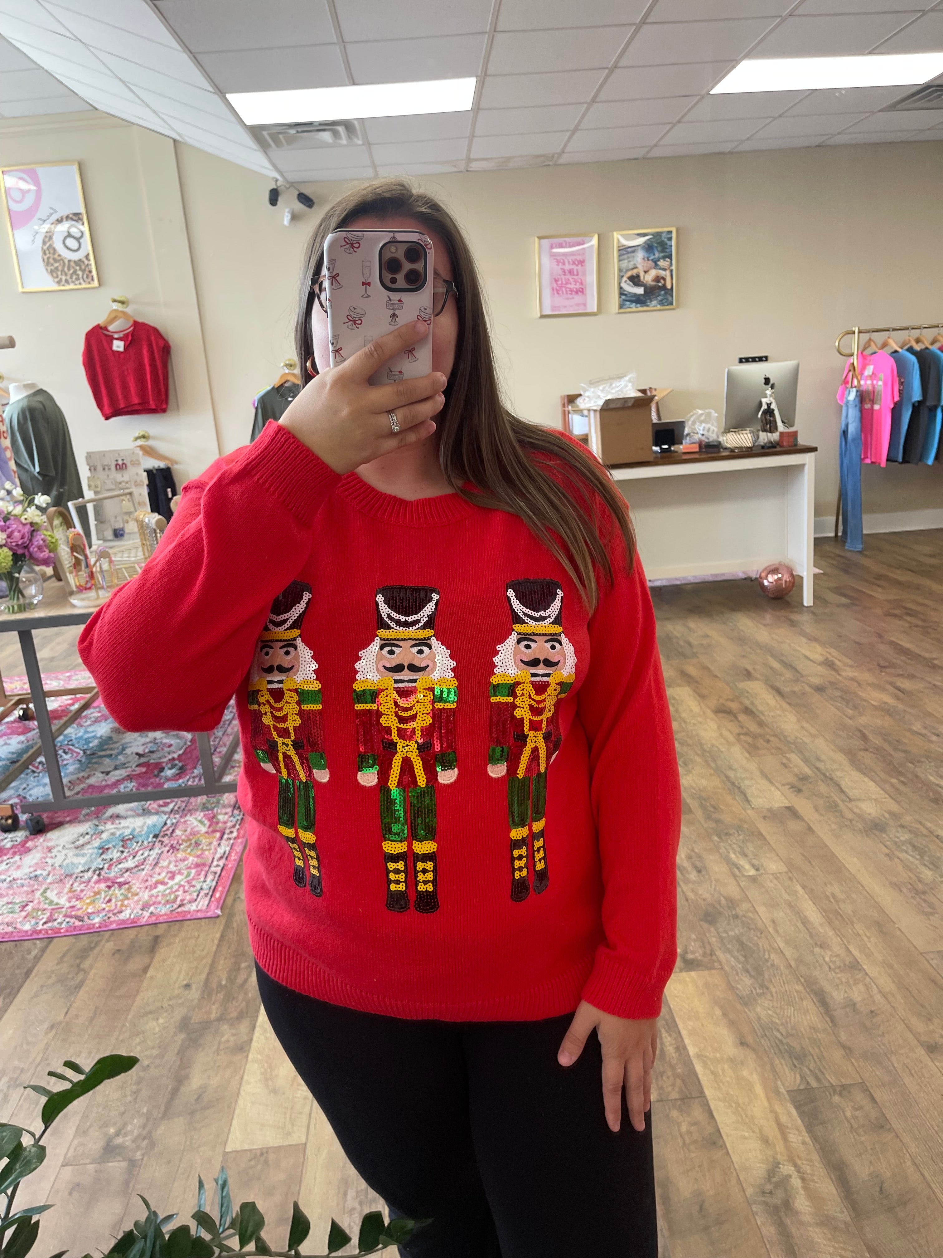 Sequin Nutcracker Sweater