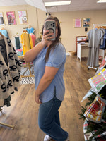 Load image into Gallery viewer, Periwinkle Curved Hem Top
