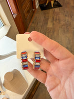 Load image into Gallery viewer, USA Crystal Hoops
