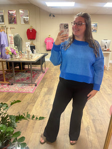 Millie Ribbed Sweater - Ocean Blue