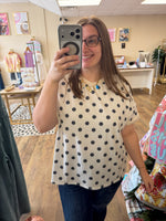 Load image into Gallery viewer, Ivory Faded Polka Dots Top
