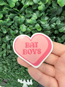 Bat Boys Heart Sticker