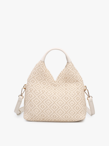 Cecily Woven Diamond Hobo Bag