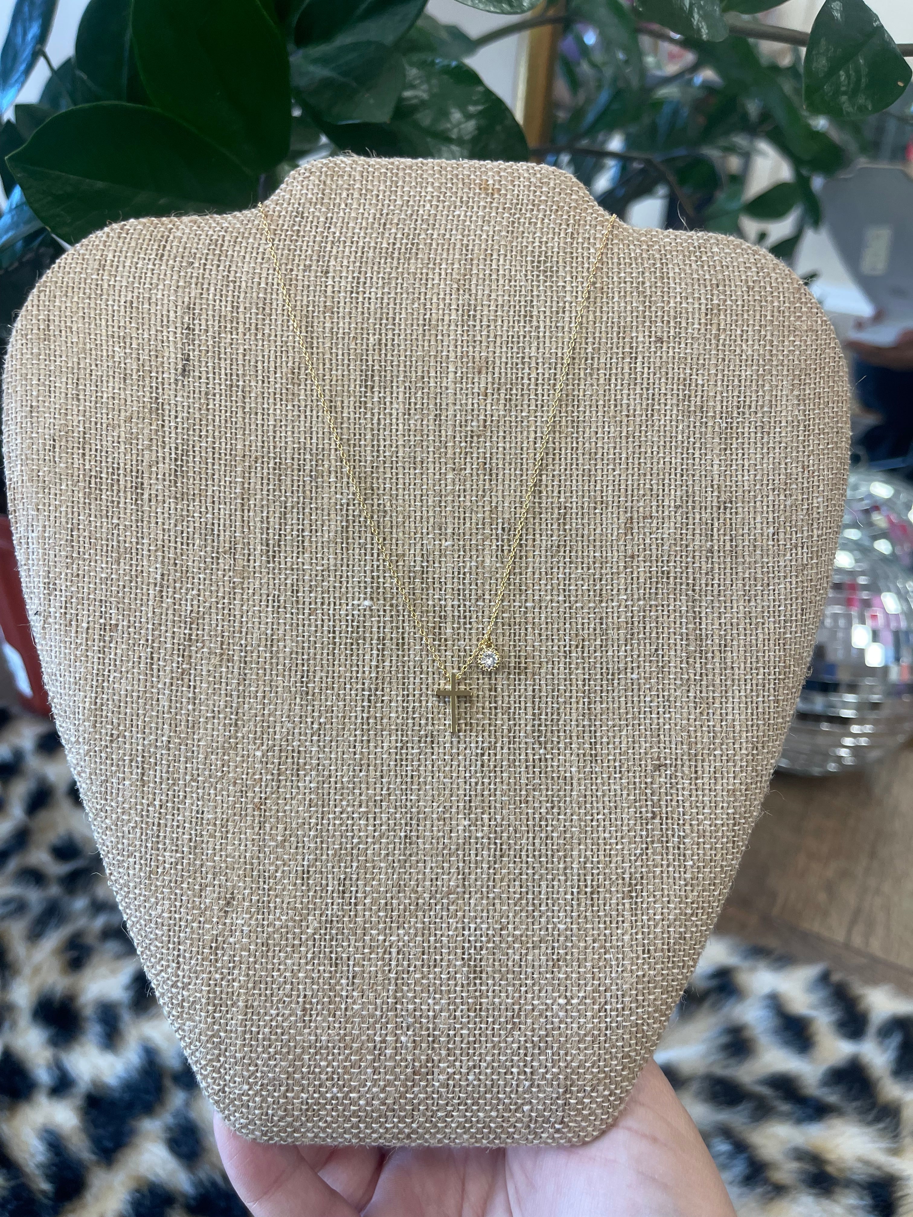 Cross Rhinestone Necklace