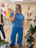 Load image into Gallery viewer, Emilia Washed Lounge Set - Ocean Blue
