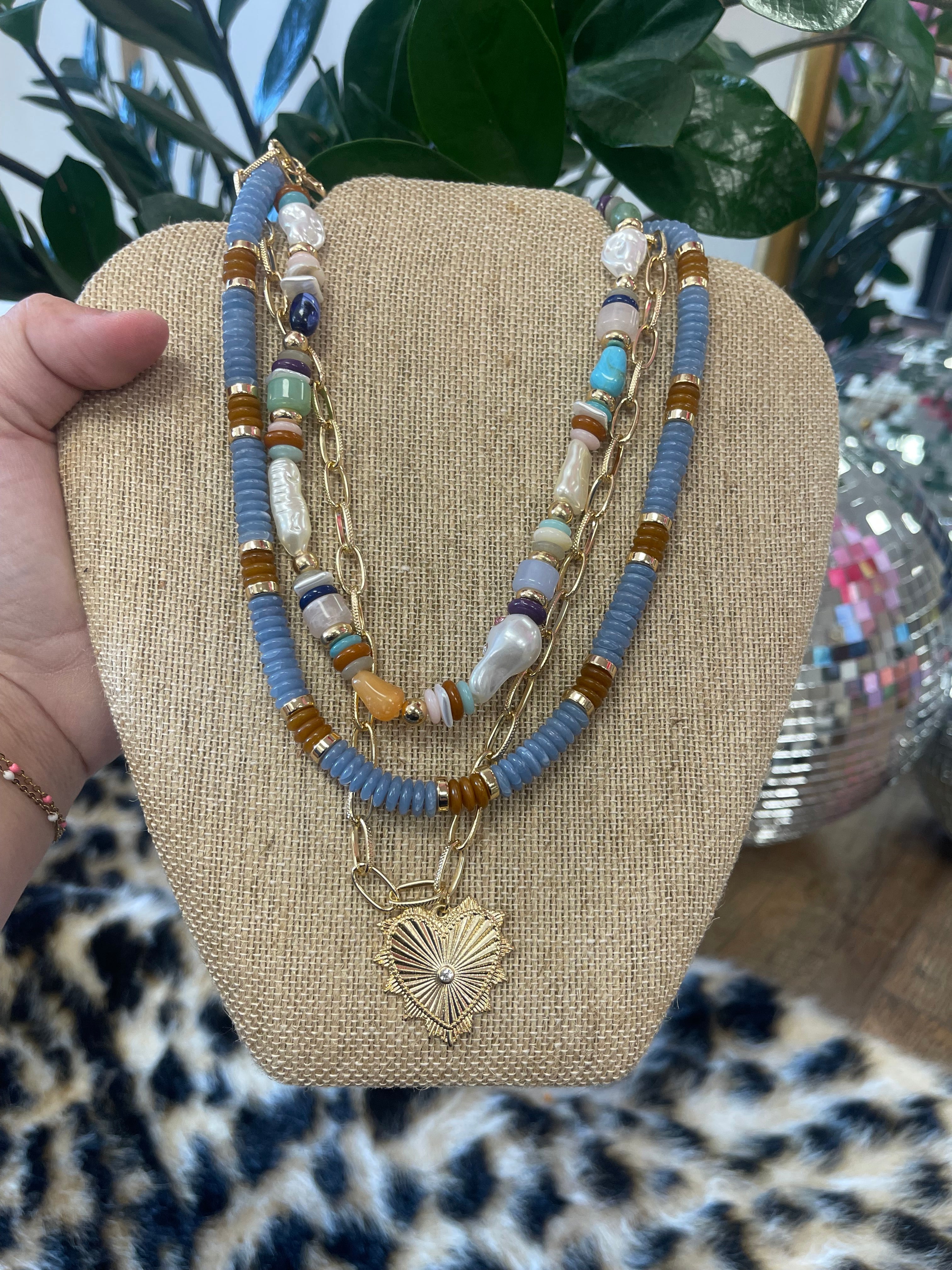 Heart Pendant Necklace Trio