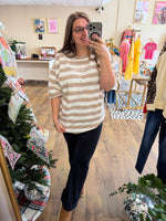 Load image into Gallery viewer, Stripes Jesus Loves You Tee
