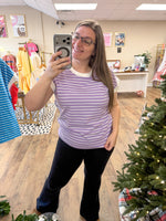Load image into Gallery viewer, Maddie Striped Tee - Lavender
