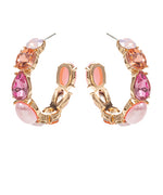 Load image into Gallery viewer, Vibrant Stone Hoops - 4 colors available
