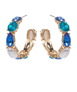 Load image into Gallery viewer, Vibrant Stone Hoops - 4 colors available
