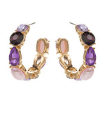 Load image into Gallery viewer, Vibrant Stone Hoops - 4 colors available
