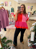 Load image into Gallery viewer, Pink Petals Ruffle Top
