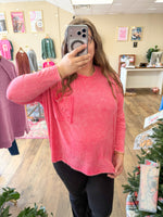 Load image into Gallery viewer, Pink Slouchy Pocket Top
