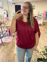 Load image into Gallery viewer, Crinkle Tie Sleeve Blouse
