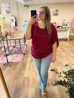 Load image into Gallery viewer, Crinkle Tie Sleeve Blouse
