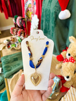Load image into Gallery viewer, Heart Charm Scarf Necklace
