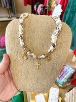 Load image into Gallery viewer, Braided Scarf Multi Charm Necklace
