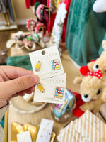 Load image into Gallery viewer, Pencil &amp; Notebook Stud Earrings

