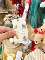 Load image into Gallery viewer, Pencil &amp; Notebook Stud Earrings
