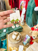 Load image into Gallery viewer, Green Man Hand &amp; Furry Drop Earrings
