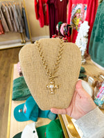 Load image into Gallery viewer, Cross &amp; Pearl Pendant Necklace
