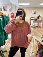 Load image into Gallery viewer, Pumpkin Spice Striped Babydoll Top
